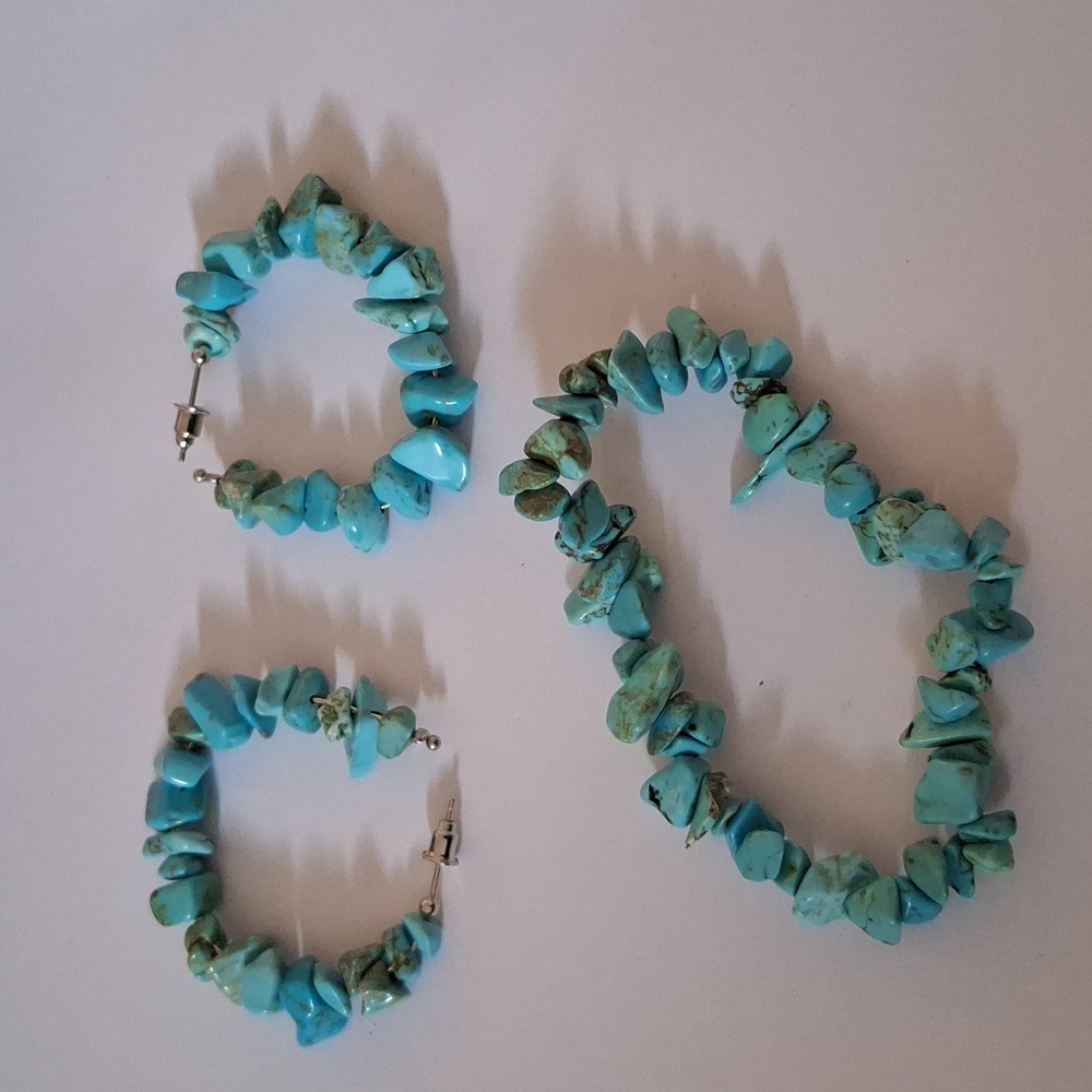 Turquoise earrings And Matching Bracelet